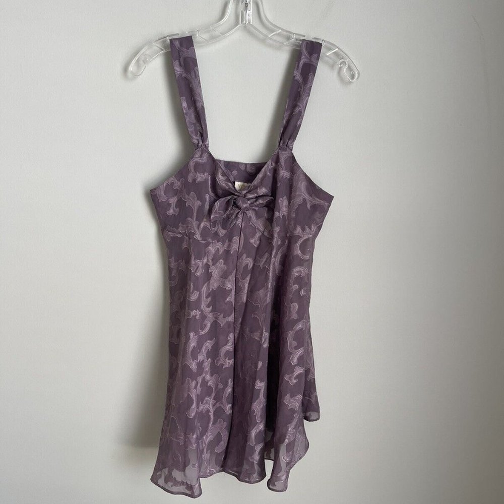 Vintage Victoria's Secret Gold Label Purple Chemise Nightie Sleepwear Se…